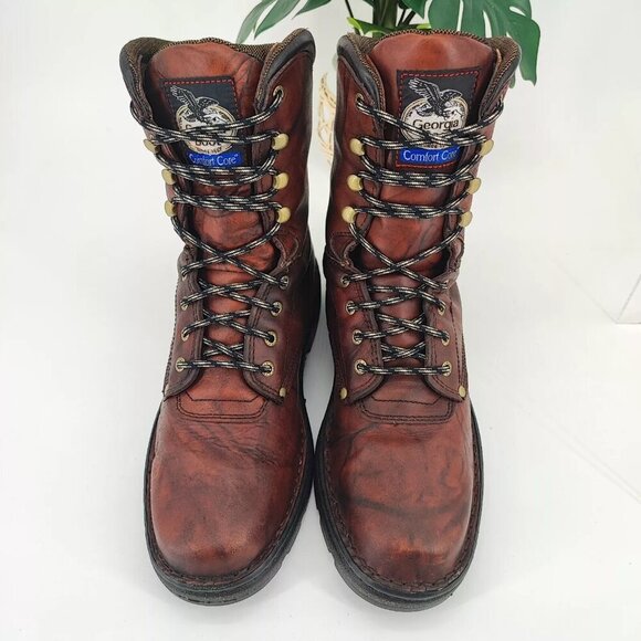 Georgia Men's Eagle Light Russet  Brown Leather Work Boots Size 12M US - Picture 7 of 15